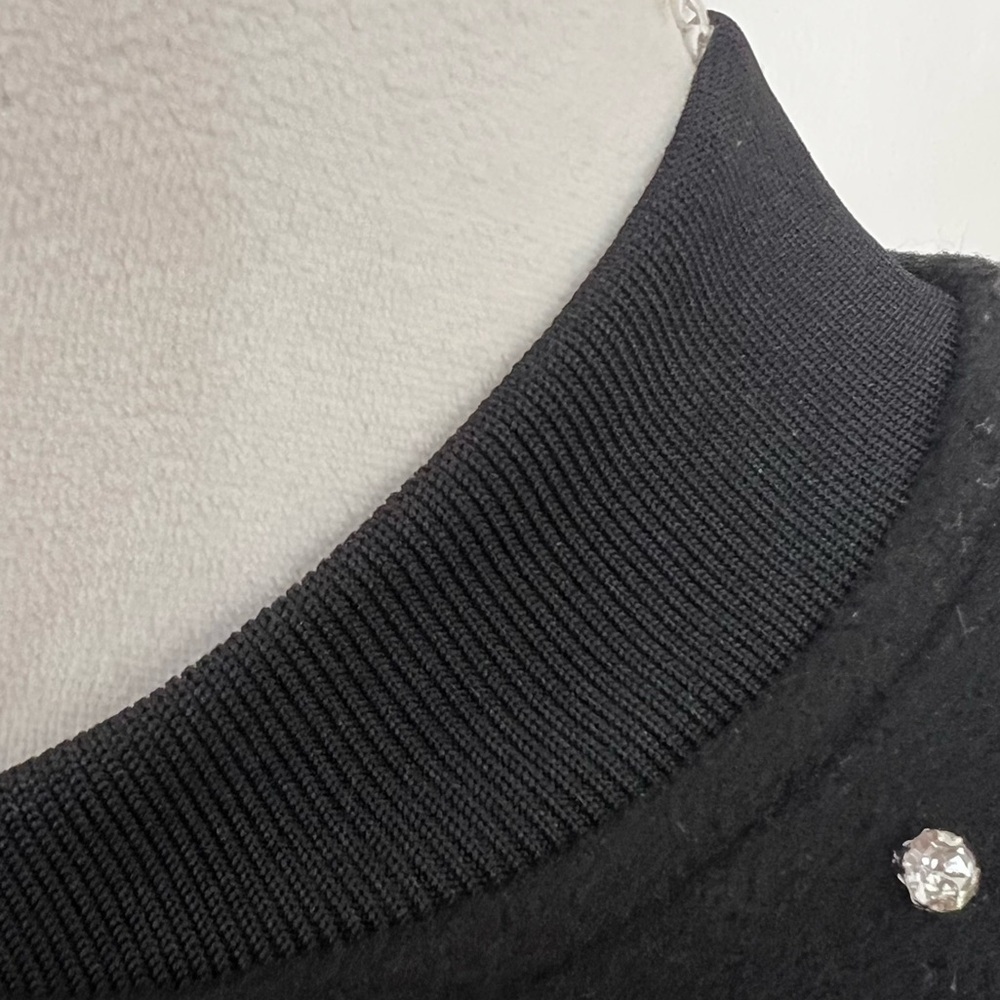 Miss Posh Black Bomber Jacket with Sparkling Crystal Embellishments - NWT - XS - Picture 6 of 10